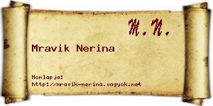 Mravik Nerina névjegykártya